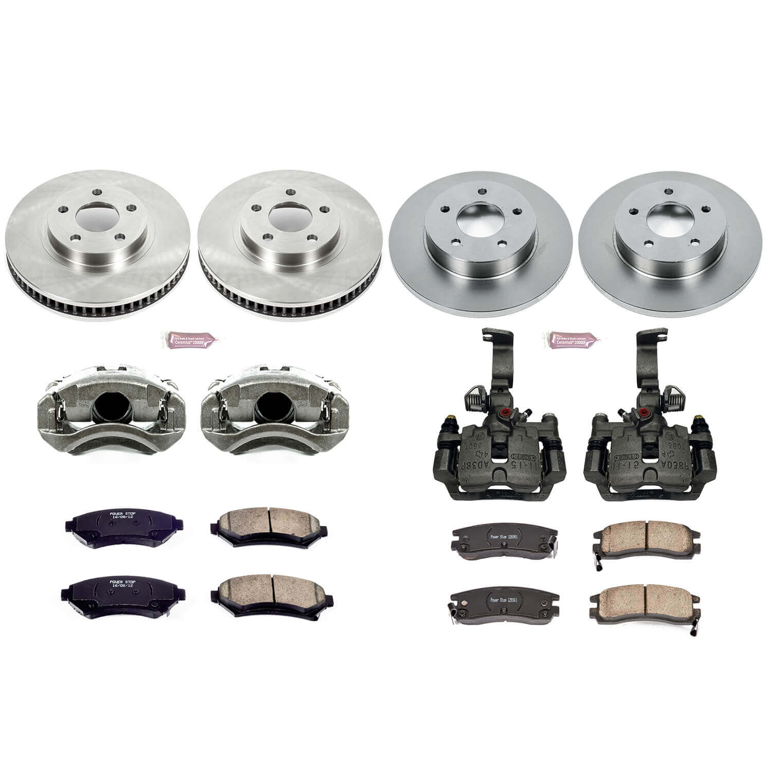 Power Stop KCOE1543 Autospecialty 1-Click Daily Driver Front And Rear Brake Kit for 2001-2003 Oldsmobile Aurora product image