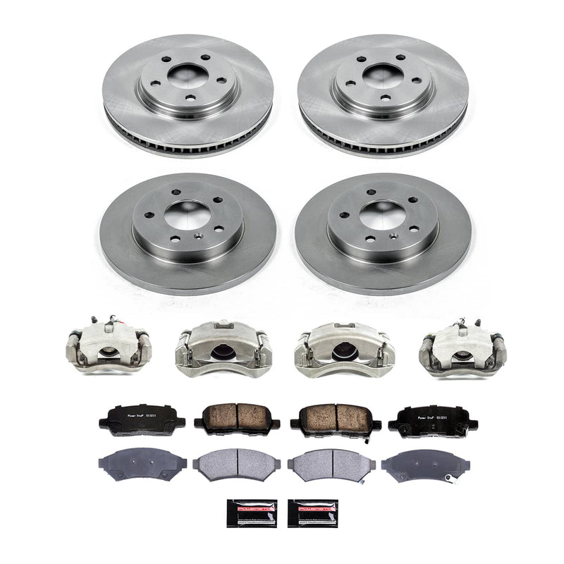 Power Stop KCOE1589A - Front And Rear Z17 Evolution Pad And Autospecialty 1-Click OE Replacement Rotor Kit With Caliper vehicle fitment brake part