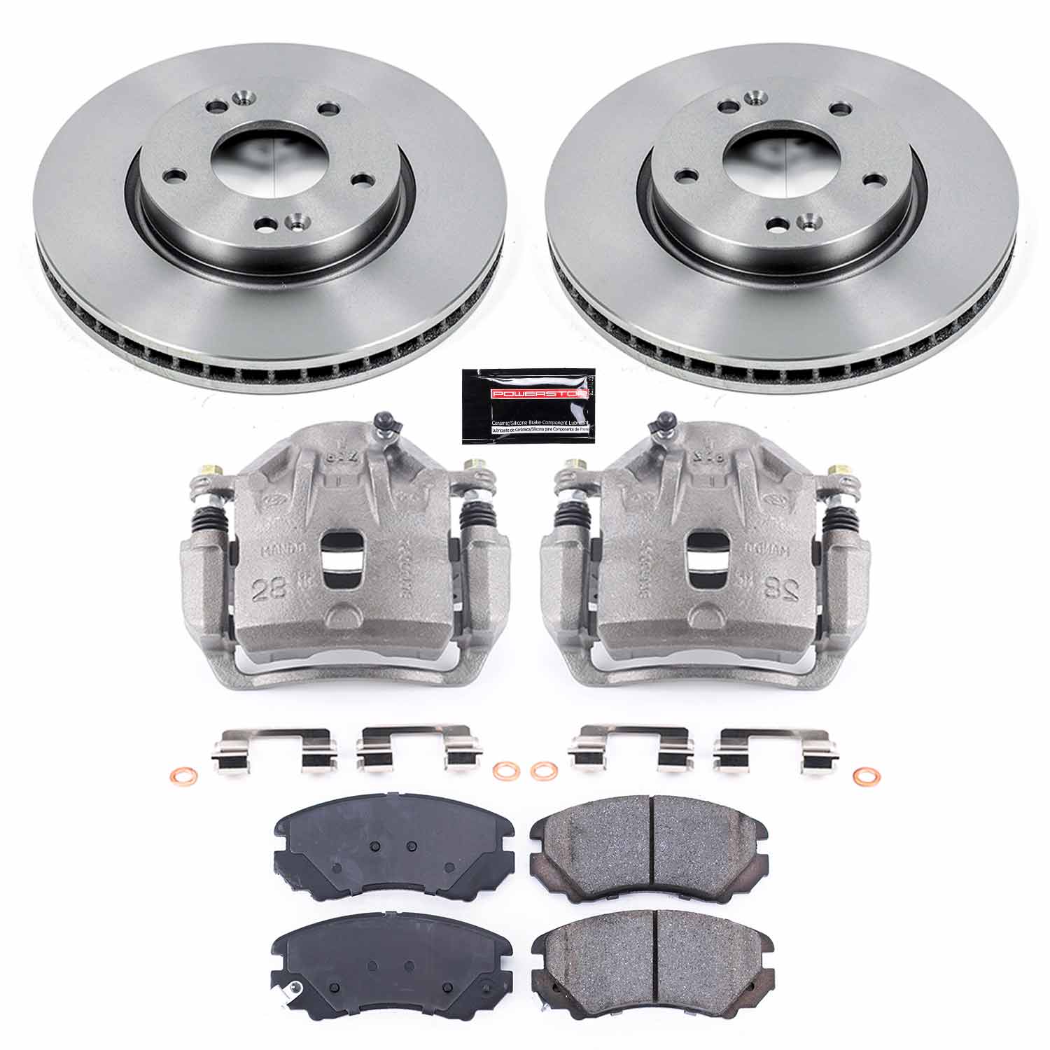 Power Stop KCOE165B Autospecialty 1-Click OE Replacement Front Brake Kit With Calipers for 2005-2009 Hyundai Tucson product image
