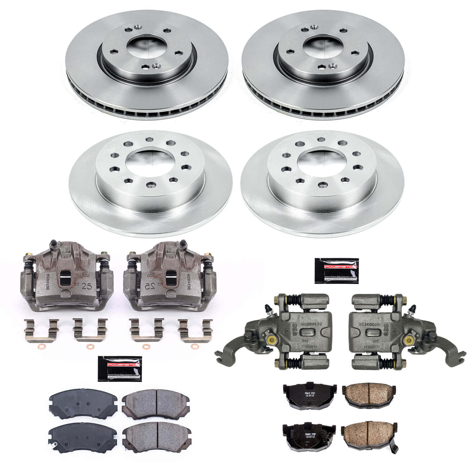 Power Stop KCOE166A Autospecialty 1-Click OE Replacement Front And Rear Brake Kit With Calipers for 2004-2005 Hyundai Tiburon product image