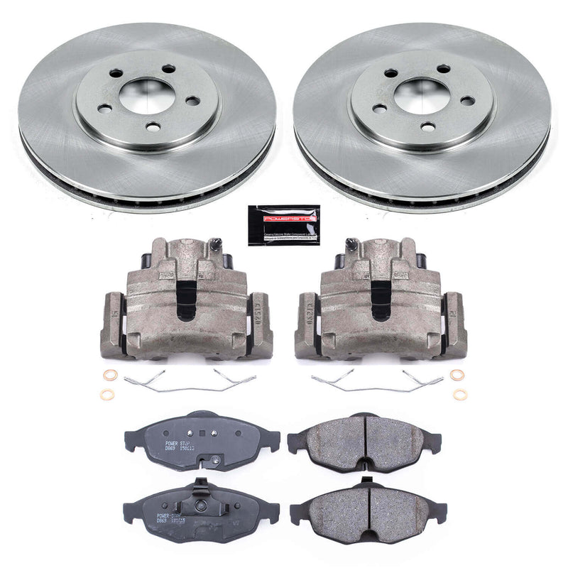 Power Stop KCOE1684 Autospecialty 1-Click OE Replacement Front Brake Kit With Calipers for 2001-2004 Chrysler Sebring Convertible, Sedan (4 Door) product image