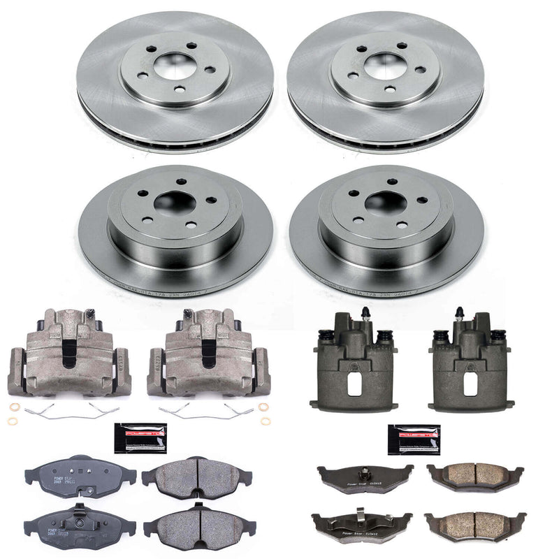 Power Stop KCOE1685 Autospecialty 1-Click OE Replacement Front And Rear Brake Kit With Calipers for 2001-2002 Chrysler Sebring Convertible, Sedan (4 Door) product image