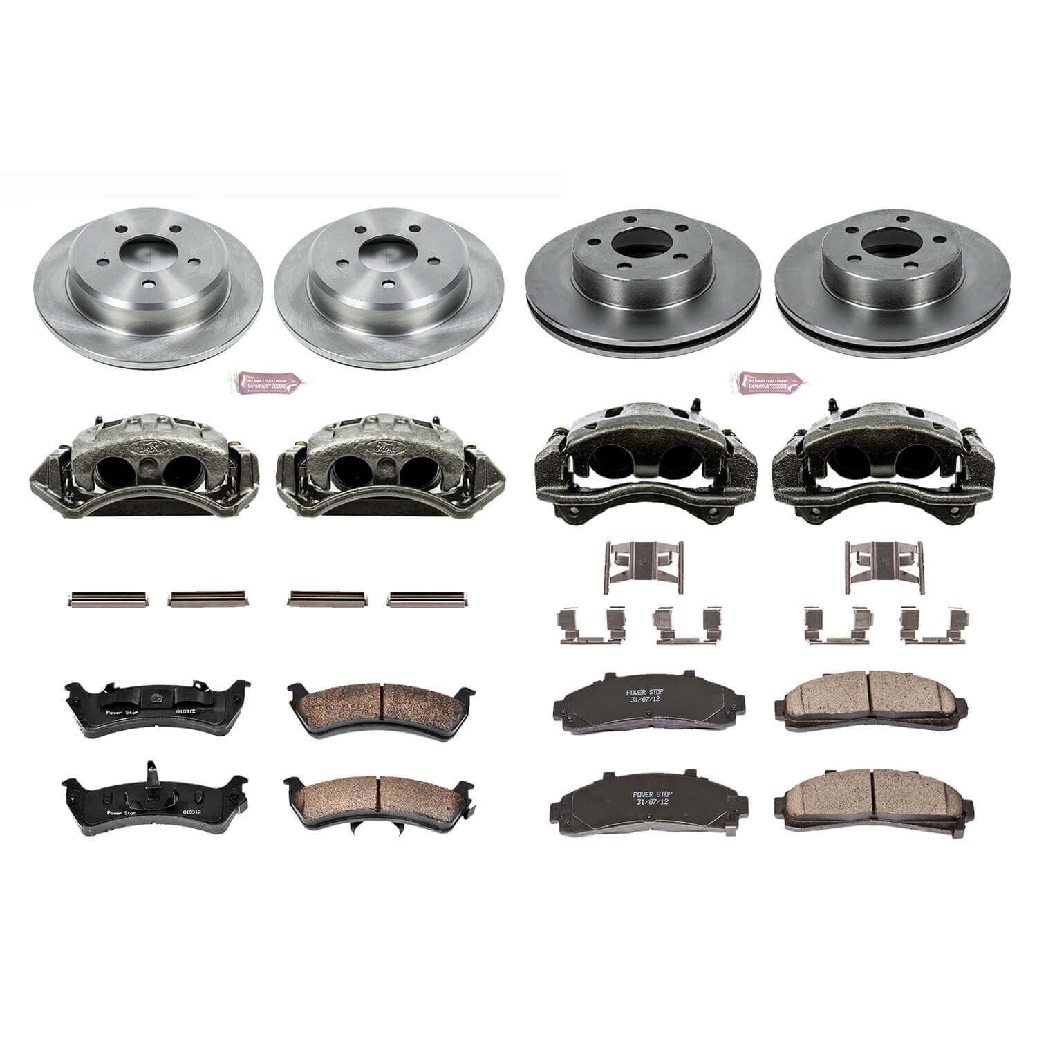 Power Stop KCOE1864 Autospecialty 1-Click Daily Driver Front And Rear Brake Kit for 1999 Ford F-150 Base, Lariat, XL, XLT Rear Wheel Drive product image