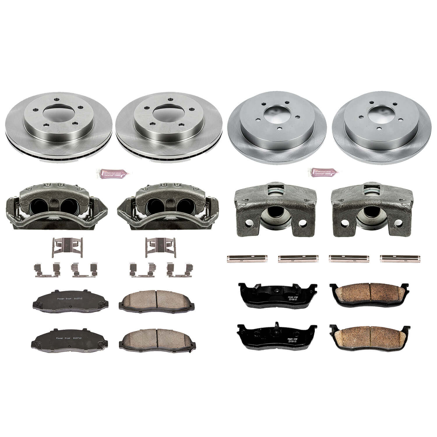Power Stop KCOE1867 Autospecialty 1-Click Daily Driver Front And Rear Brake Kit for 1999-2000 Ford F-150 Base, Lariat, XL, XLT 4 Wheel Drive product image