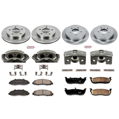 Power Stop KCOE1867 Autospecialty 1-Click Daily Driver Front And Rear Brake Kit for 1999-2000 Ford F-150 Base, Lariat, XL, XLT 4 Wheel Drive product image