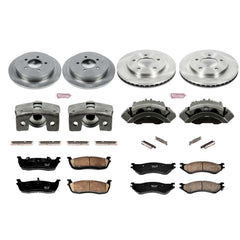 Power Stop KCOE1870 Autospecialty 1-Click Daily Driver Front And Rear Brake Kit for 1997-2000 Ford Expedition 4 Wheel Drive product image