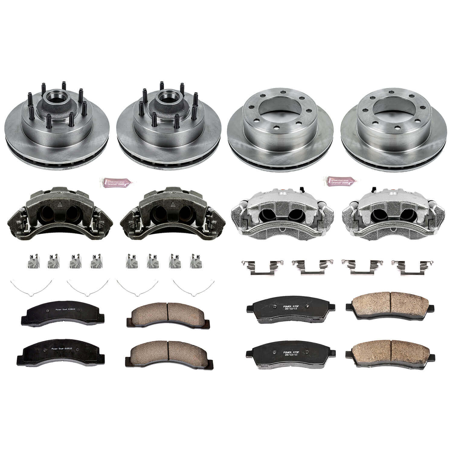Power Stop KCOE1894 Autospecialty 1-Click Daily Driver Front And Rear Brake Kit for 2000 Ford Excursion Rear Wheel Drive product image