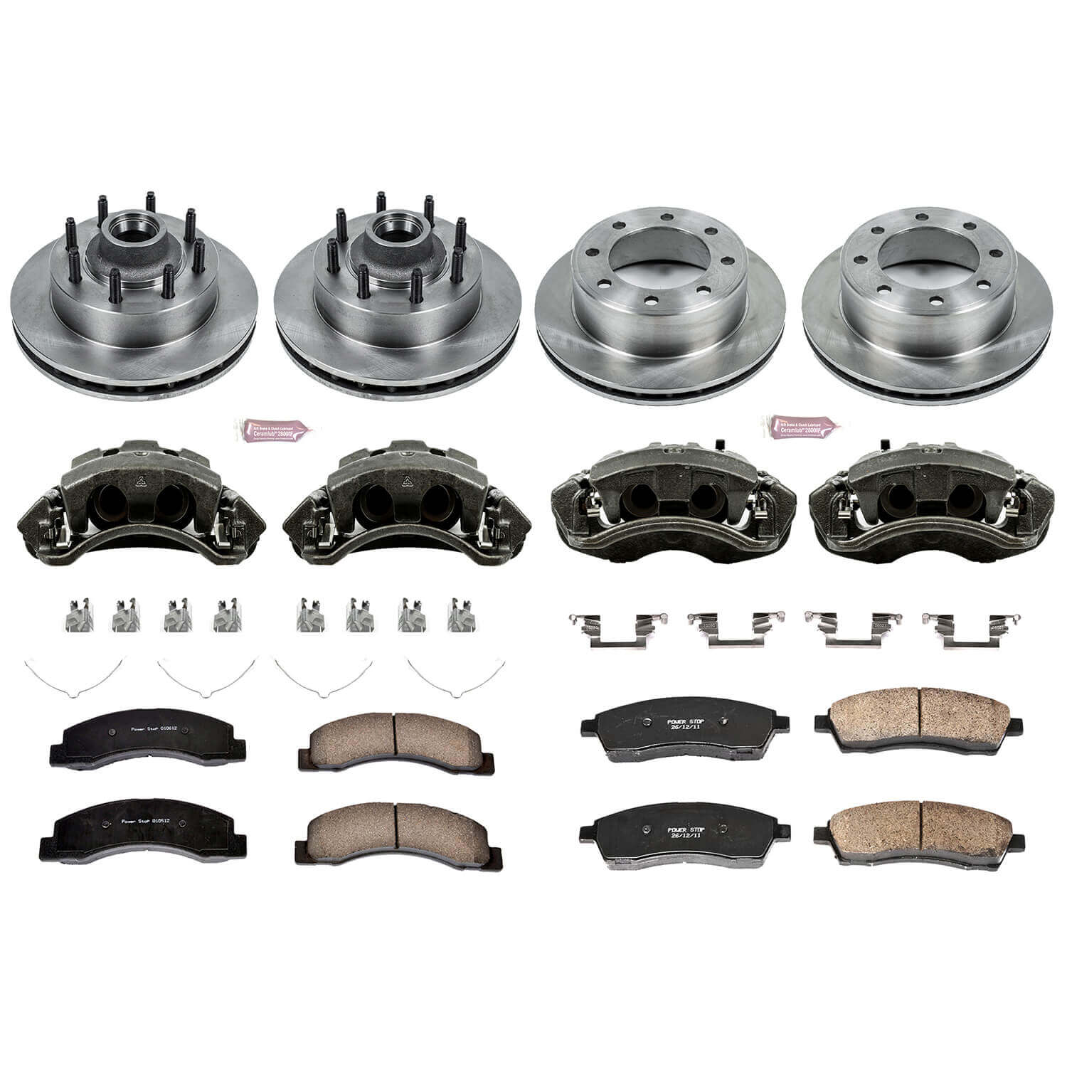 Power Stop KCOE1894A Autospecialty 1-Click Daily Driver Front And Rear Brake Kit for 2000-2002 Ford Excursion Rear Wheel Drive product image
