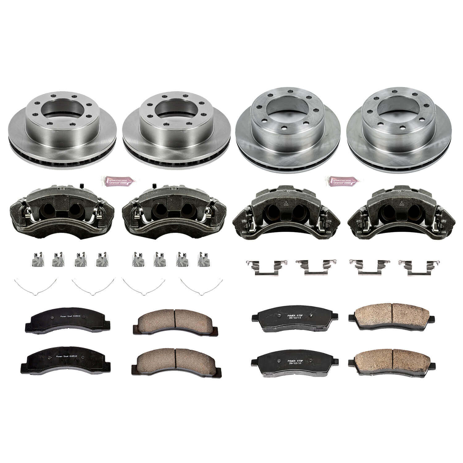 Power Stop KCOE1906A Autospecialty 1-Click Daily Driver Front And Rear Brake Kit for 2000-2005 Ford Excursion 4 Wheel Drive product image