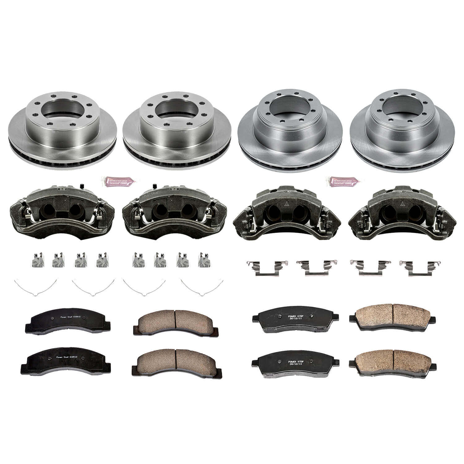 Power Stop KCOE1907A Autospecialty 1-Click Daily Driver Front And Rear Brake Kit for 2000-2004 Ford F-350 Super Duty 4 Wheel Drive product image