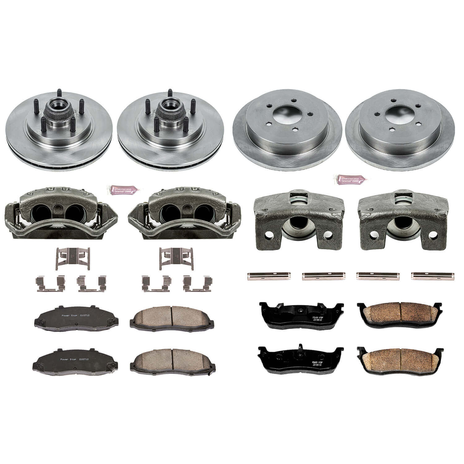 Power Stop KCOE1915 Autospecialty 1-Click Daily Driver Front And Rear Brake Kit for 2000 Ford F-150 Base, Harley-Davidson Edition, Lariat, XL, XLT Rear Wheel Drive product image