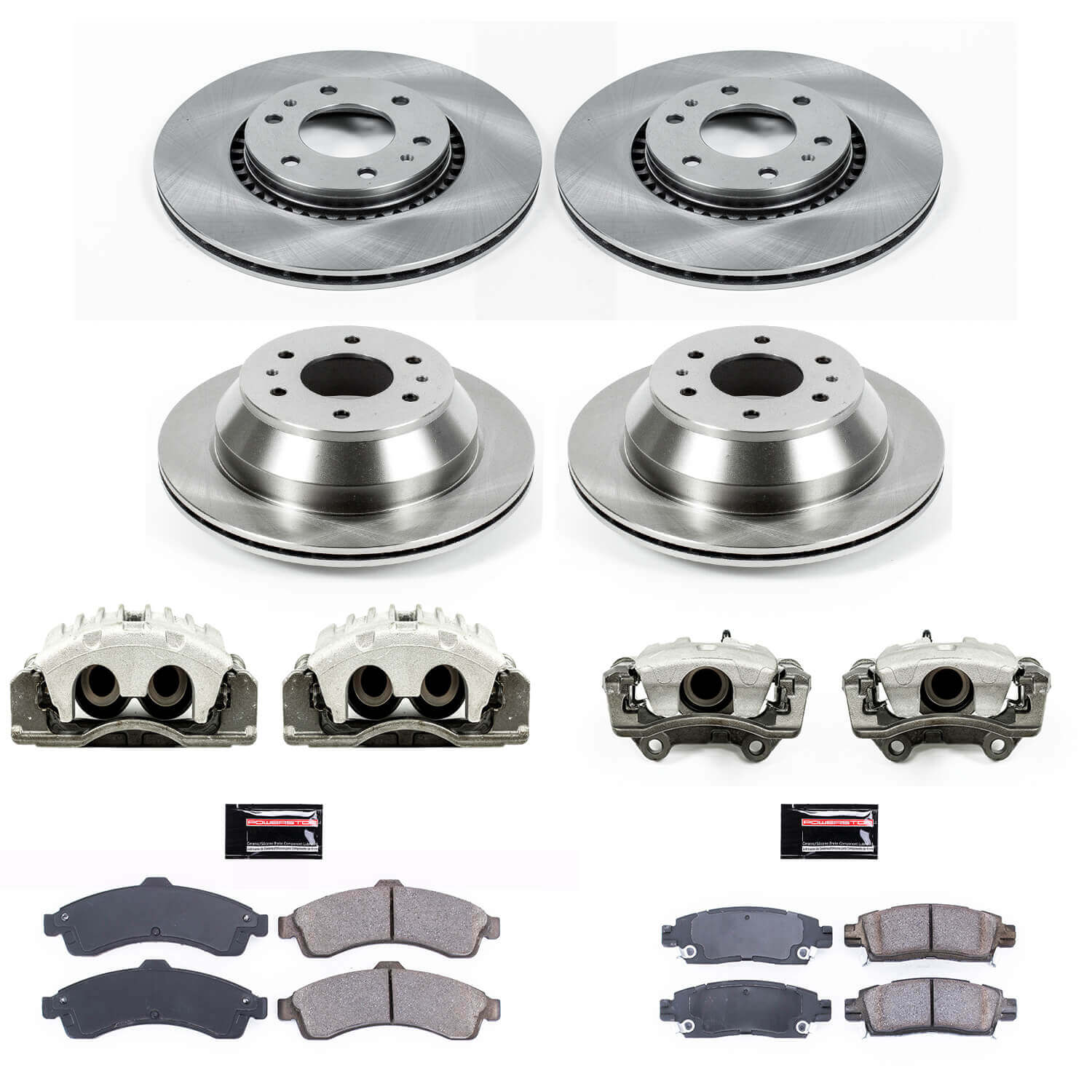 Power Stop KCOE2062A Autospecialty 1-Click OE Replacement Front And Rear Brake Kit With Calipers for 2005 Saab 9-7X product image