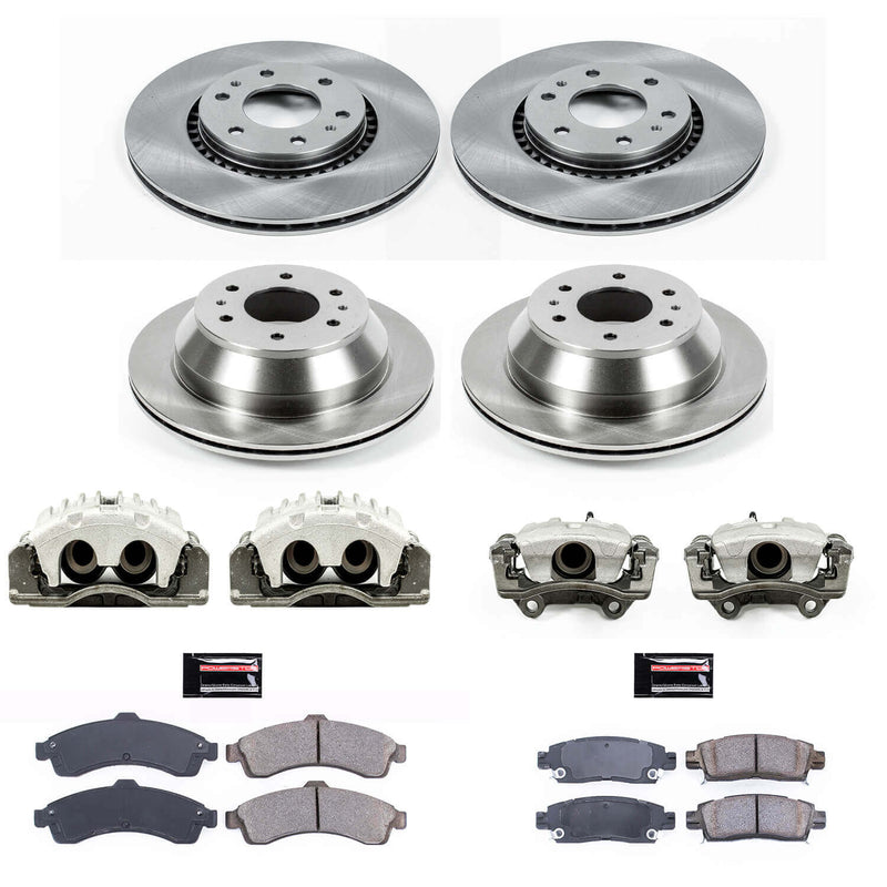 Power Stop KCOE2062A Autospecialty 1-Click OE Replacement Front And Rear Brake Kit With Calipers for 2005 Saab 9-7X product image