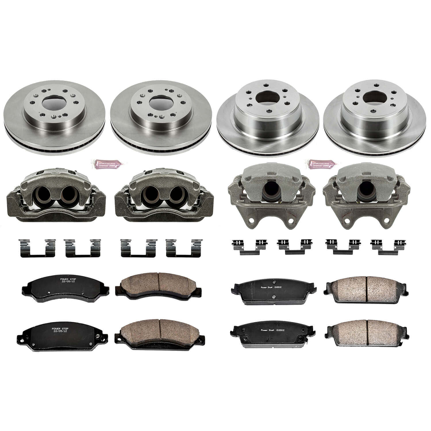 Power Stop KCOE2068 Autospecialty 1-Click Daily Driver Front And Rear Brake Kit for 2007-2008 Cadillac Escalade product image