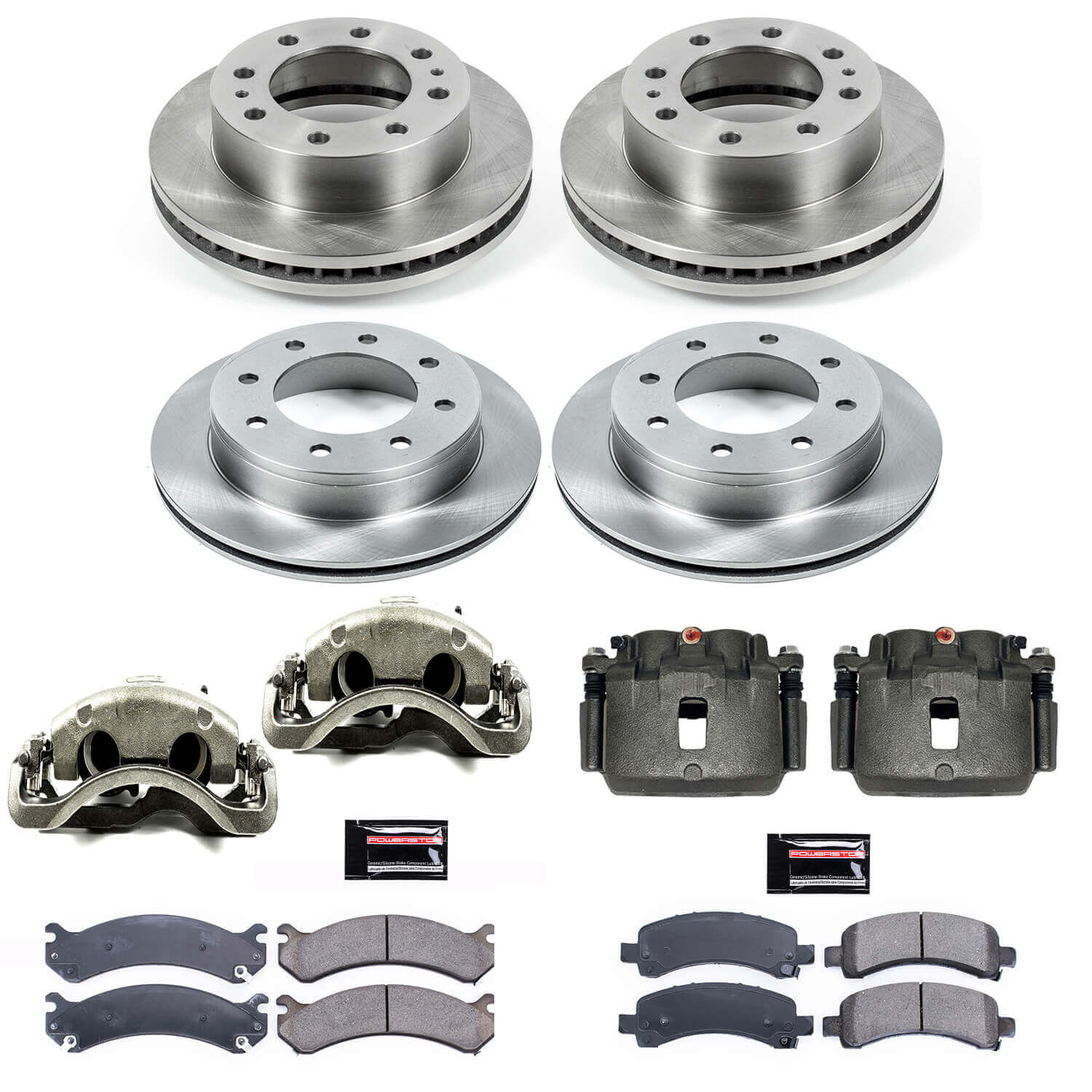 Power Stop KCOE2072 Autospecialty 1-Click OE Replacement Front And Rear Brake Kit With Calipers for 2003-2020 Chevrolet Express 3500 product image