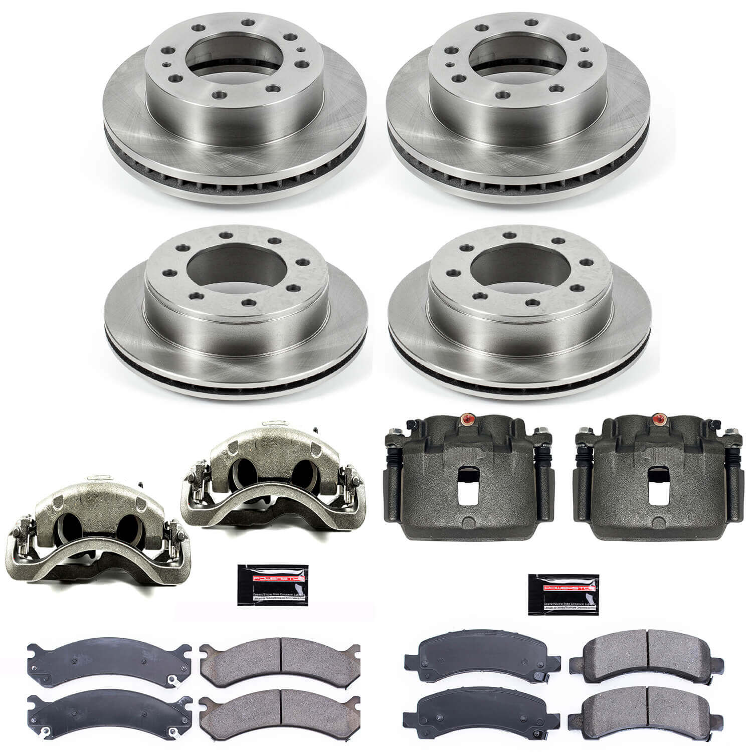 Power Stop KCOE2074 Autospecialty 1-Click OE Replacement Front And Rear Brake Kit With Calipers for 2003-2016 Chevrolet Express 3500 product image