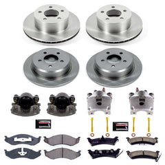 Power Stop KCOE2121 Autospecialty 1-Click OE Replacement Pad And Rotor Kit With Calipers for 1995-1998 Jeep Grand Cherokee product image