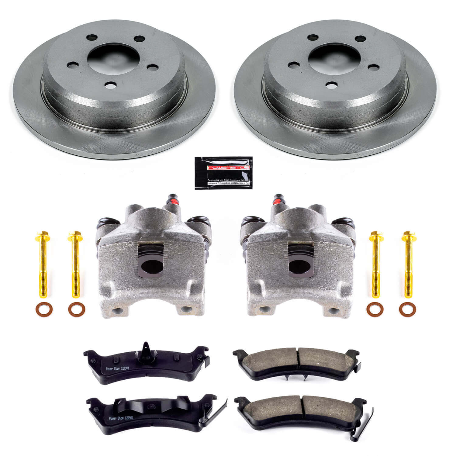 Power Stop KCOE2131 Autospecialty 1-Click OE Replacement Pad And Rotor Kit With Calipers for 1995-1998 Jeep Grand Cherokee product image