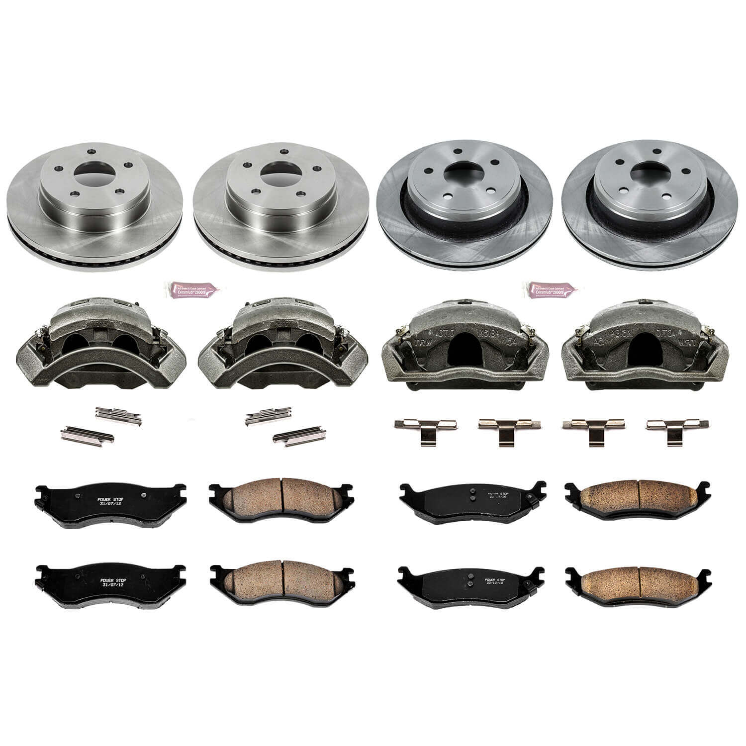 Power Stop KCOE2166 Autospecialty 1-Click Daily Driver Front And Rear Brake Kit for 2002 Dodge Ram 1500 product image