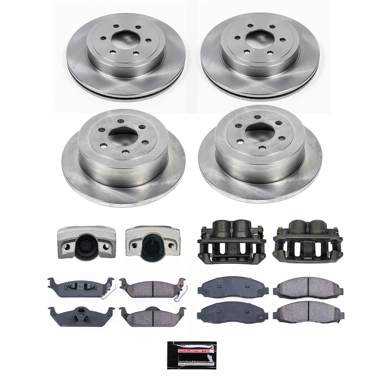 Power Stop KCOE2188 Front And Rear Autospecialty 1-Click OE Replacement Pad And Rotor Kit With Caliper for 2003-2004 Dodge Dakota product image