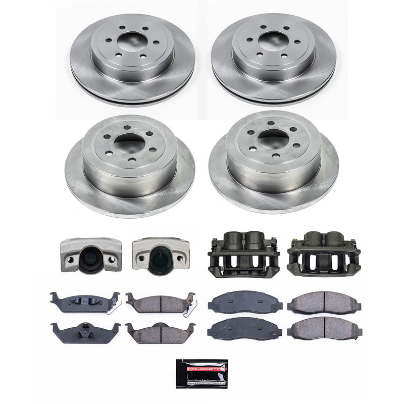 Power Stop KCOE2188 Front And Rear Autospecialty 1-Click OE Replacement Pad And Rotor Kit With Caliper for 2003-2004 Dodge Dakota product image