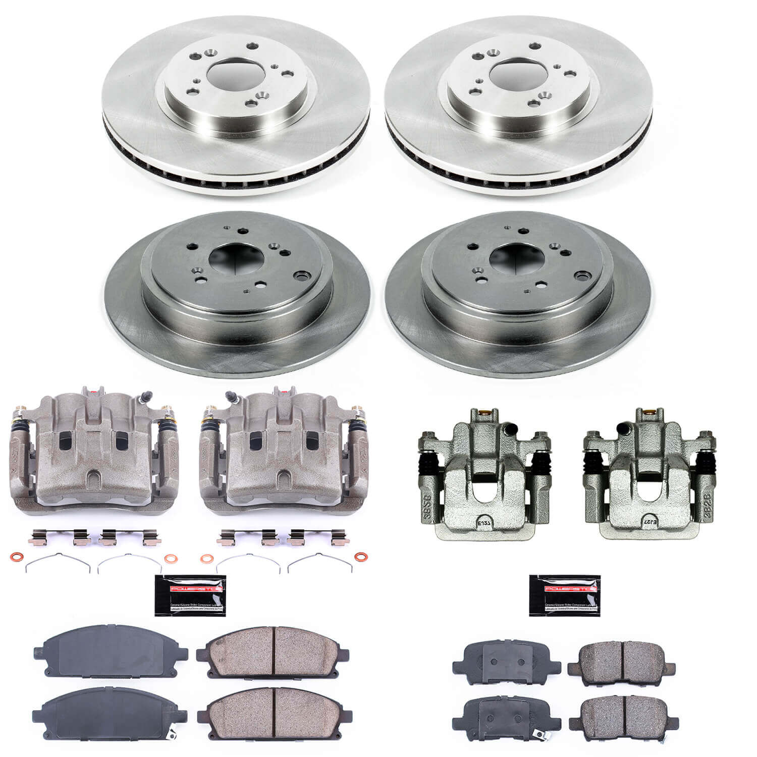 Power Stop KCOE2291 Autospecialty 1-Click OE Replacement Front And Rear Brake Kit With Calipers for 2003-2006 Acura MDX product image