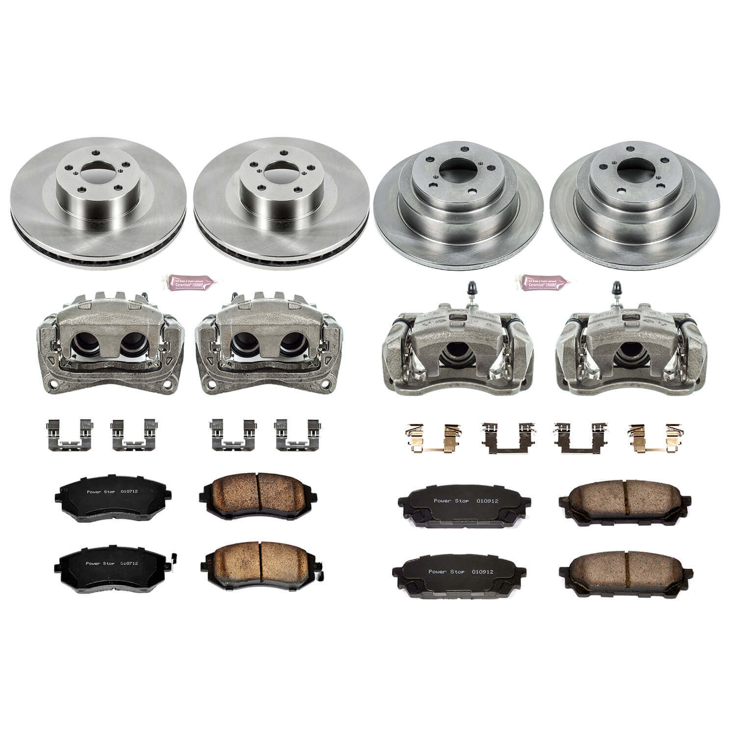 Power Stop KCOE2376 Autospecialty 1-Click Daily Driver Front And Rear Brake Kit for 2005-2006 Saab 9-2X Aero product image