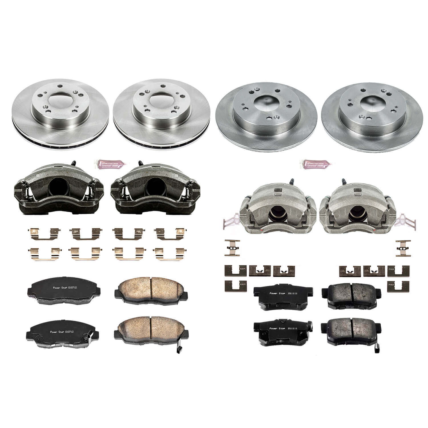 Power Stop KCOE2385 Autospecialty 1-Click Daily Driver Front And Rear Brake Kit for 2006-2008 Honda Civic EX product image