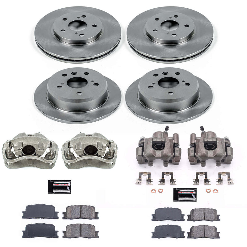 Power Stop KCOE2413A Autospecialty 1-Click OE Replacement Front And Rear Brake Kit With Calipers for 2005-2006 Toyota Camry product image