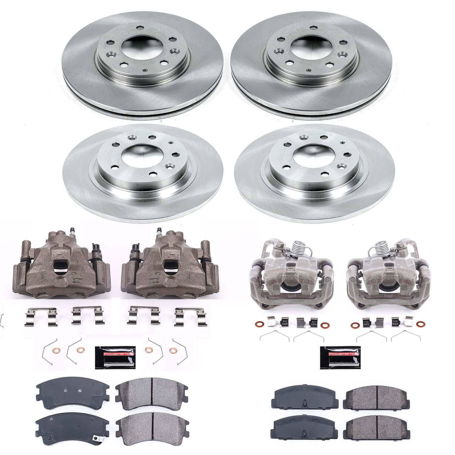 Power Stop KCOE2449 Autospecialty 1-Click OE Replacement Front And Rear Brake Kit With Calipers for 2003-2005 Mazda 6 product image