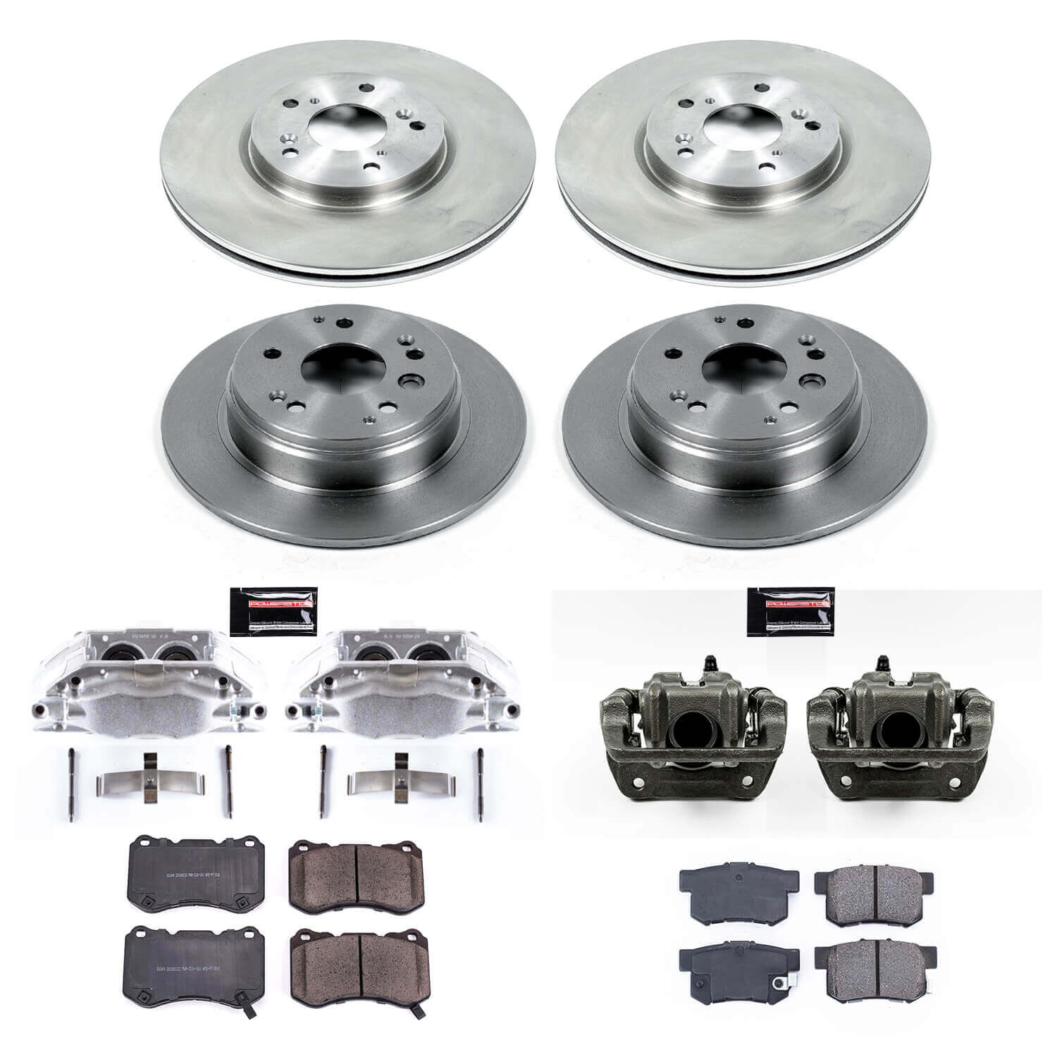 Power Stop KCOE2718 Autospecialty 1-Click OE Replacement Front And Rear Brake Kit With Calipers for 2004-2008 Acura TL product image