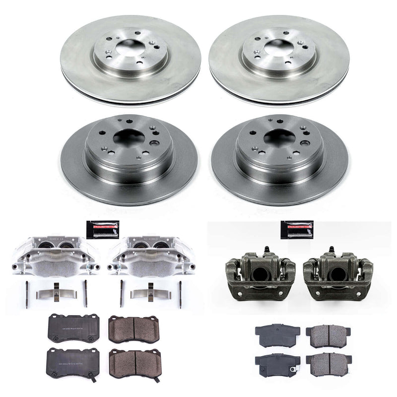 Power Stop KCOE2718 Autospecialty 1-Click OE Replacement Front And Rear Brake Kit With Calipers for 2004-2008 Acura TL product image