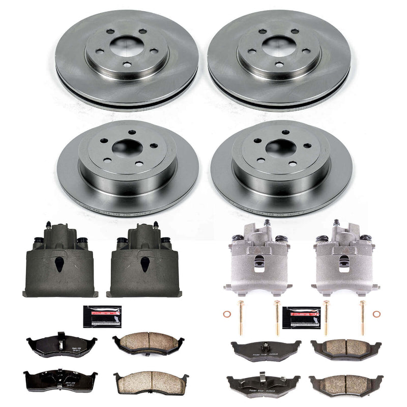 Power Stop KCOE2734 Autospecialty 1-Click OE Replacement Pad And Rotor Kit With Calipers for 2000-2002 Dodge Neon Rear Disc product image