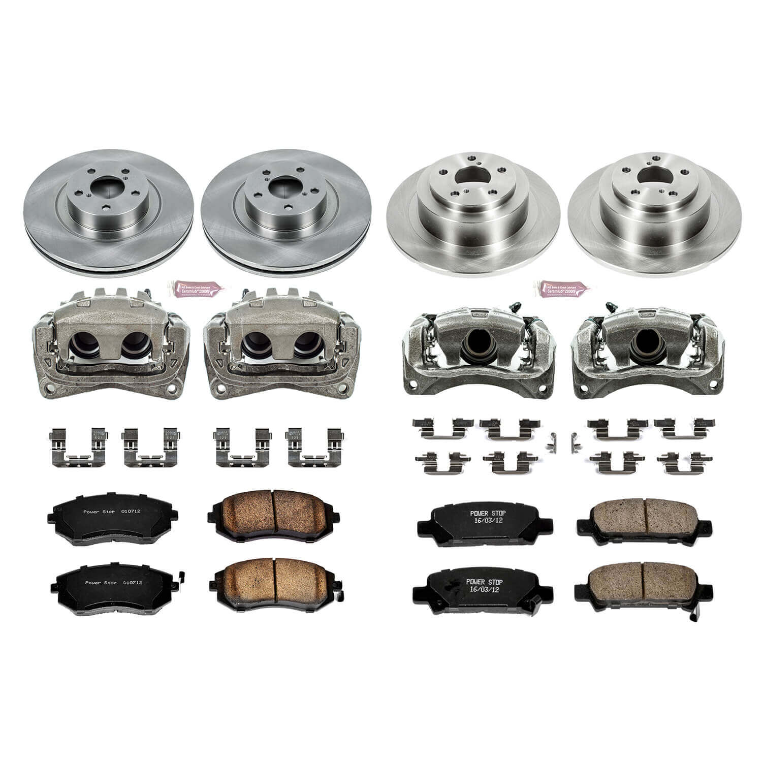 Power Stop KCOE2748 Autospecialty 1-Click Daily Driver Front And Rear Brake Kit for 2004-2006 Subaru Baja Turbo product image