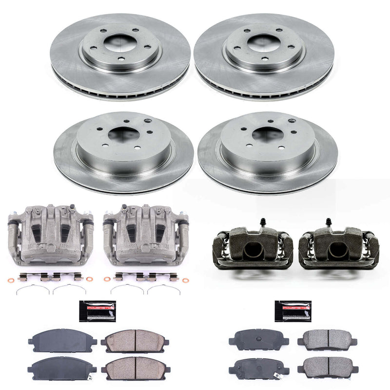 Power Stop KCOE2766 Autospecialty 1-Click OE Replacement Front And Rear Brake Kit With Calipers for 2004-2009 Nissan Quest product image