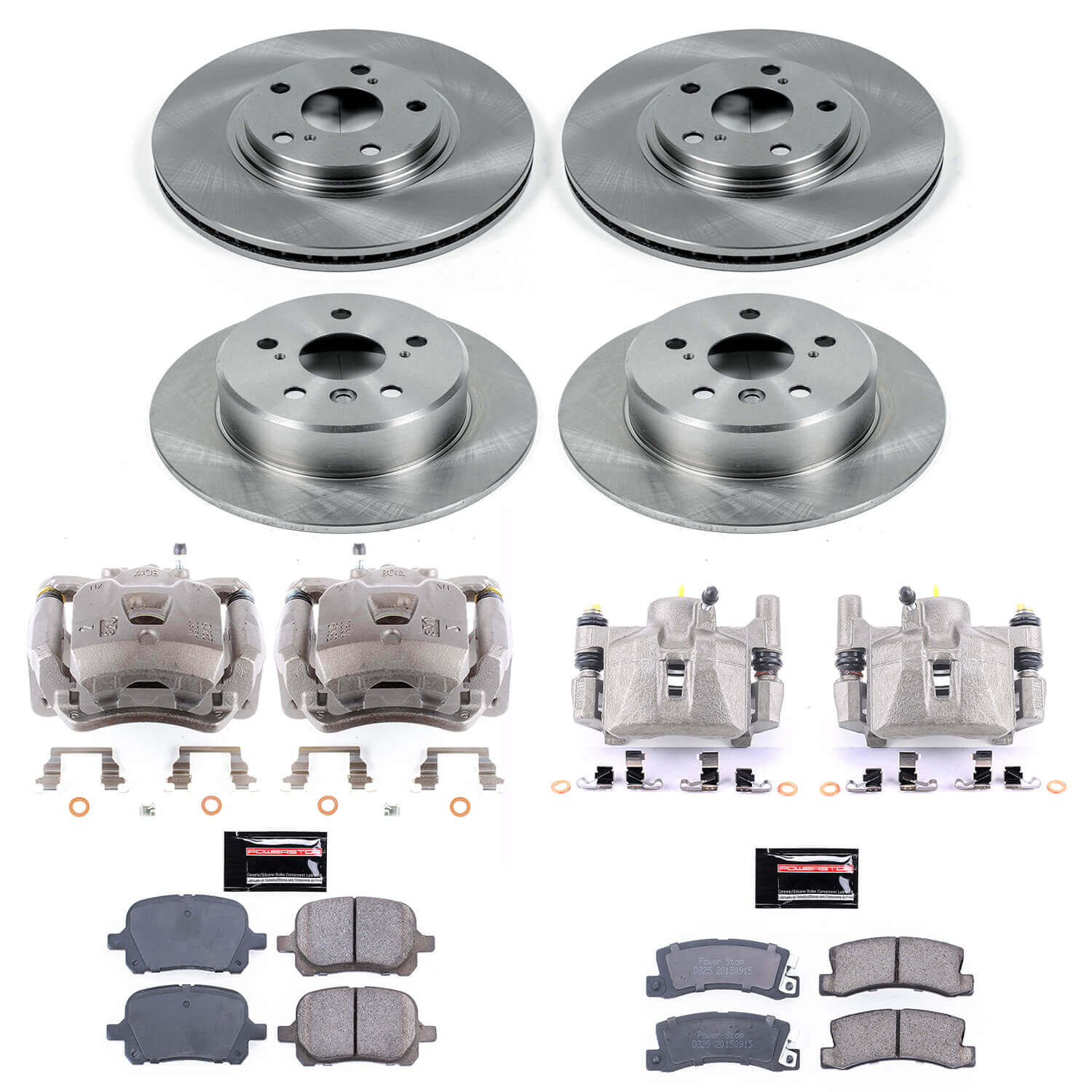Power Stop KCOE2774 Autospecialty 1-Click OE Replacement Pad And Rotor Kit With Calipers for 1999-2001 Lexus RX300 Front Wheel Drive product image