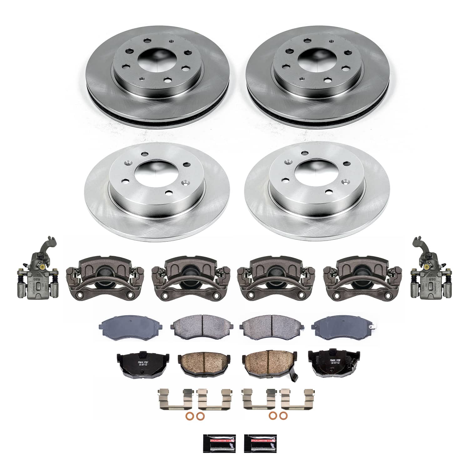 Power Stop KCOE2778A - Front And Rear Z17 Evolution Pad And Autospecialty 1-Click OE Replacement Rotor Kit With Caliper vehicle fitment brake part