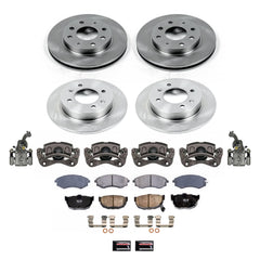 Power Stop KCOE2778A - Front And Rear Z17 Evolution Pad And Autospecialty 1-Click OE Replacement Rotor Kit With Caliper vehicle fitment brake part