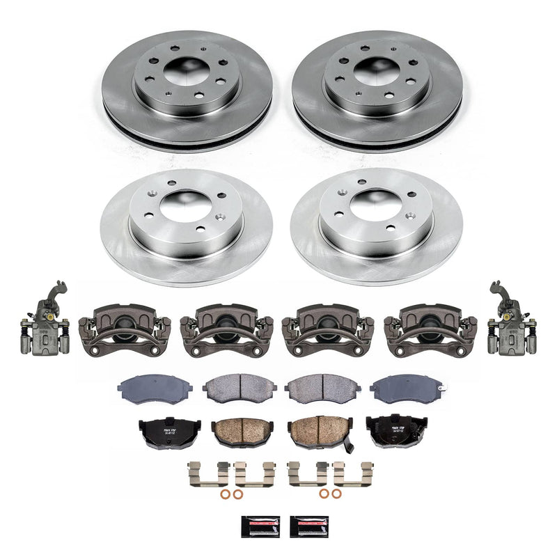 Power Stop KCOE2778A - Front And Rear Z17 Evolution Pad And Autospecialty 1-Click OE Replacement Rotor Kit With Caliper vehicle fitment brake part