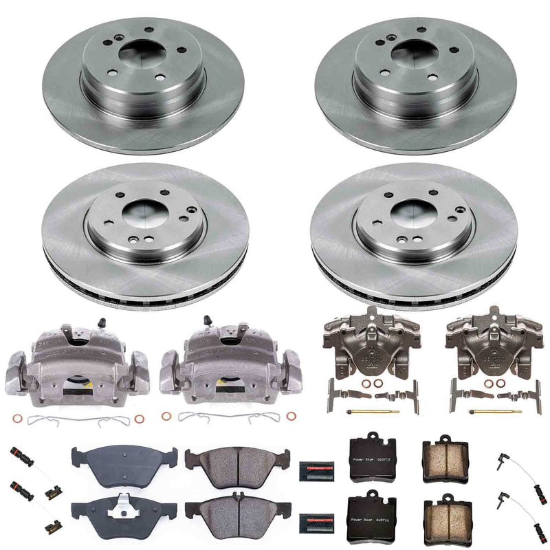 Power Stop KCOE2790 Front And Rear Autospecialty 1-Click OE Replacement Pad And Rotor Kit With Calipers for 2001-2002 Mercedes-Benz E430 Base product image
