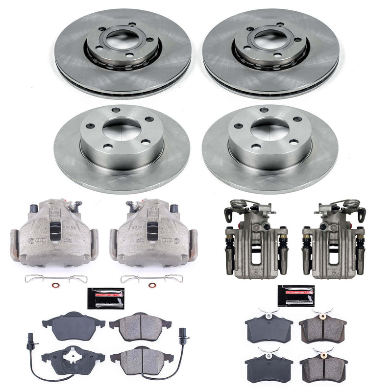 Power Stop KCOE2800 Autospecialty 1-Click OE Replacement Front And Rear Brake Kit With Calipers for 2000 Volkswagen Passat All Wheel Drive product image