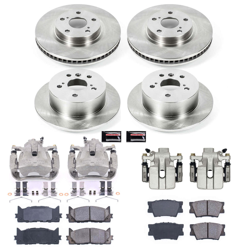 Power Stop KCOE2822 Autospecialty 1-Click OE Replacement Front And Rear Brake Kit With Calipers for 2007-2012 Lexus ES350 product image