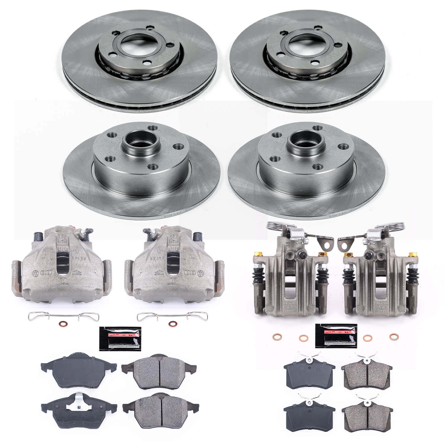 Power Stop KCOE2824 Autospecialty 1-Click OE Replacement Front And Rear Brake Kit With Calipers for 1998 Audi A4 product image