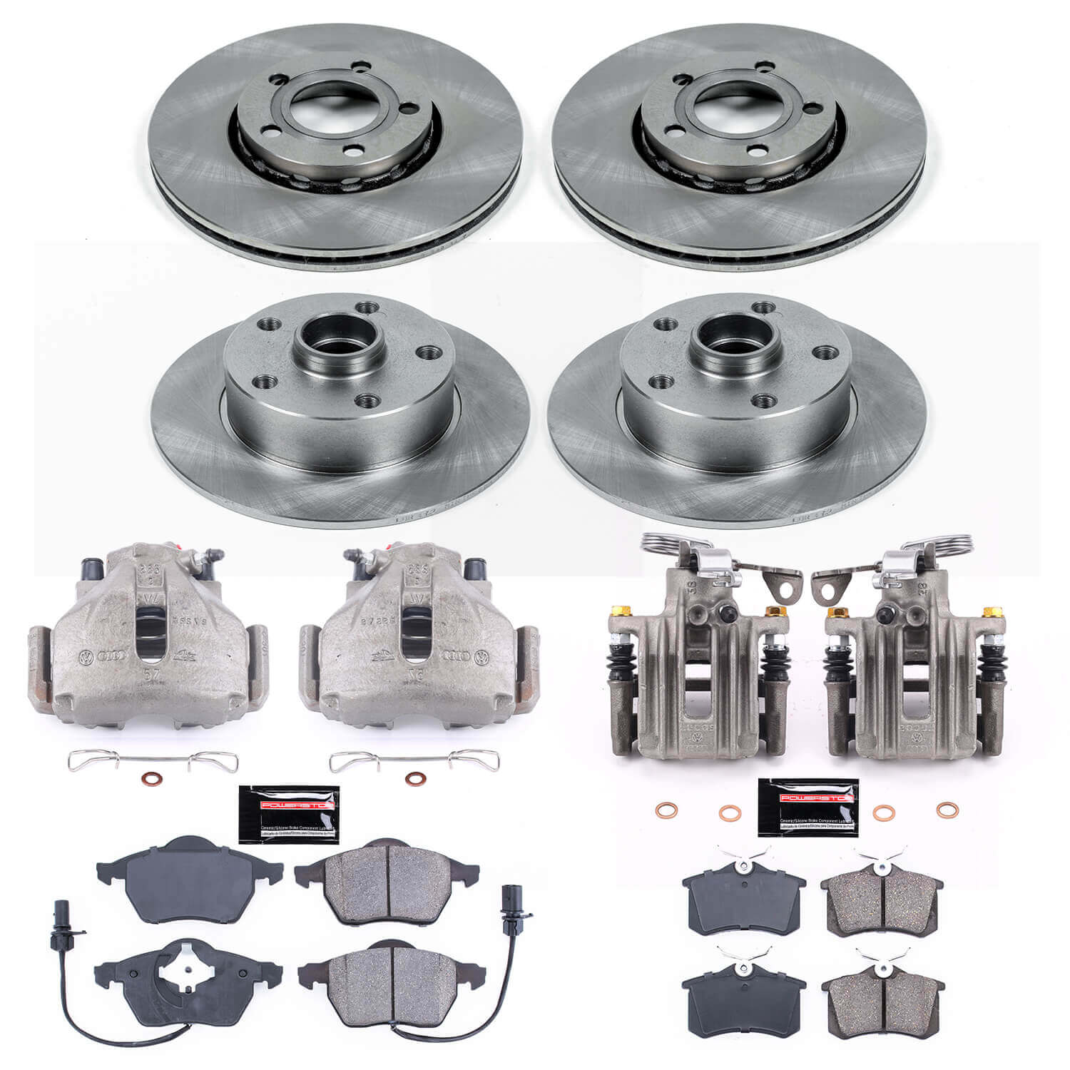 Power Stop KCOE2825 Autospecialty 1-Click OE Replacement Front And Rear Brake Kit With Calipers for 1999-2001 Audi A4 product image