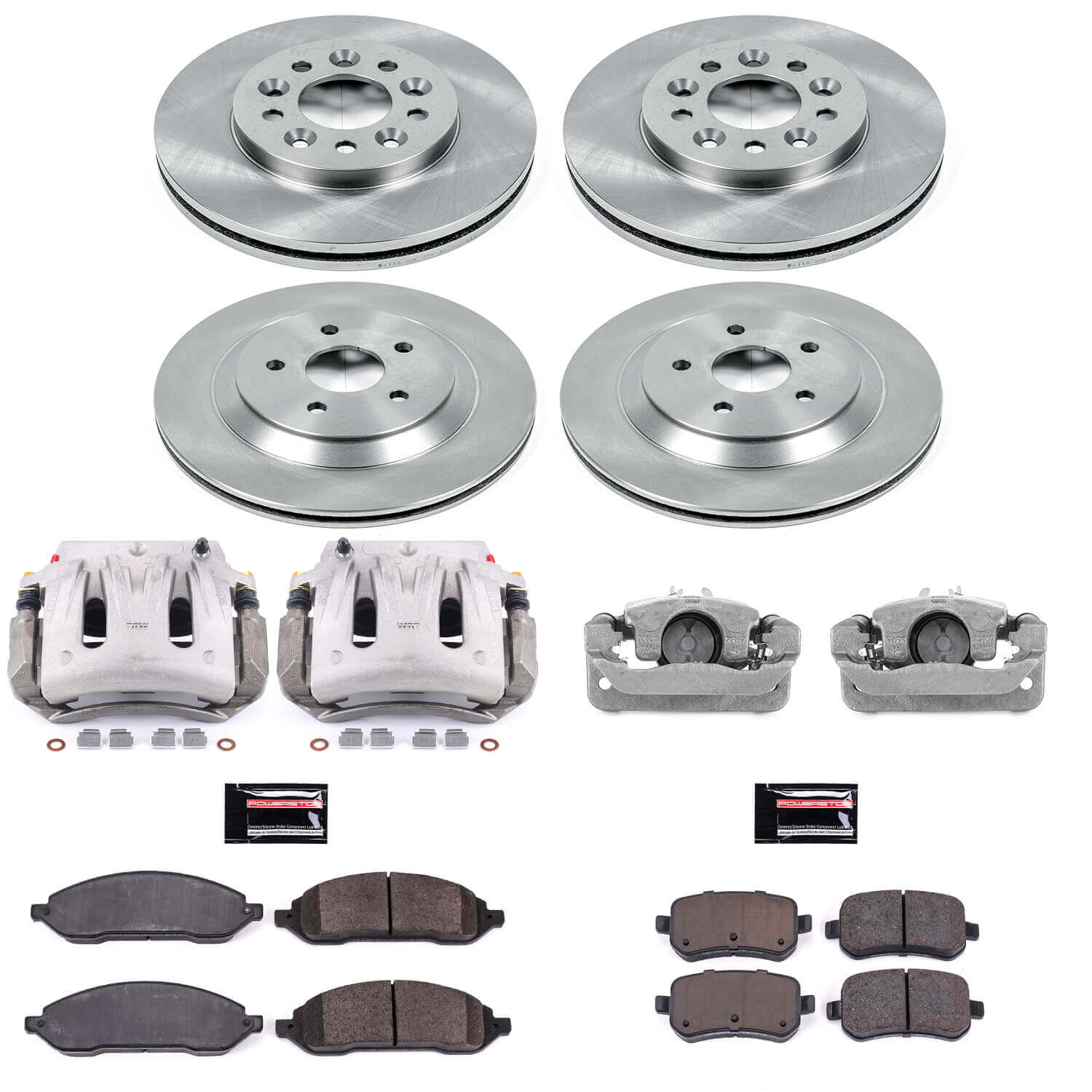 Power Stop KCOE2828 Autospecialty 1-Click OE Replacement Front And Rear Brake Kit With Calipers for 2004-2007 Ford Freestar product image