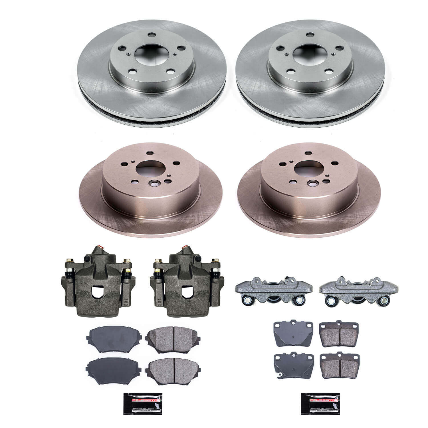 Power Stop KCOE2842 Front And Rear Autospecialty 1-Click OE Replacement Pad And Rotor Kit With Calipers for 2004-2005 Toyota RAV4 Rear Disc product image