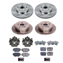 Power Stop KCOE2842 Front And Rear Autospecialty 1-Click OE Replacement Pad And Rotor Kit With Calipers for 2004-2005 Toyota RAV4 Rear Disc product image
