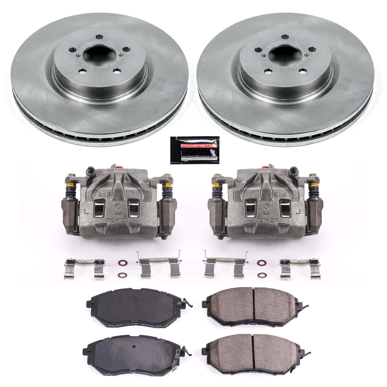 Power Stop KCOE285 Autospecialty 1-Click OE Replacement Front Brake Kit With Calipers for 2014-2018 Subaru Forester product image