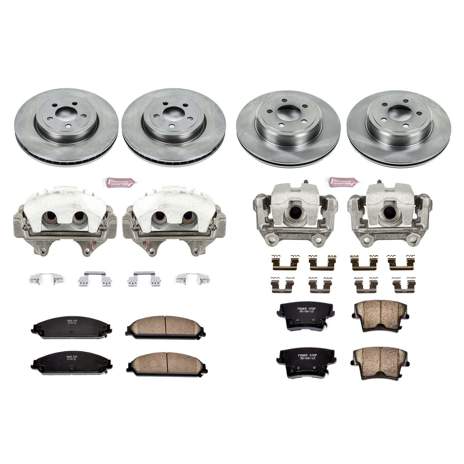 Power Stop KCOE2853A Autospecialty 1-Click Daily Driver Front And Rear Brake Kit for 2012-2019 Chrysler 300 All Wheel Drive product image