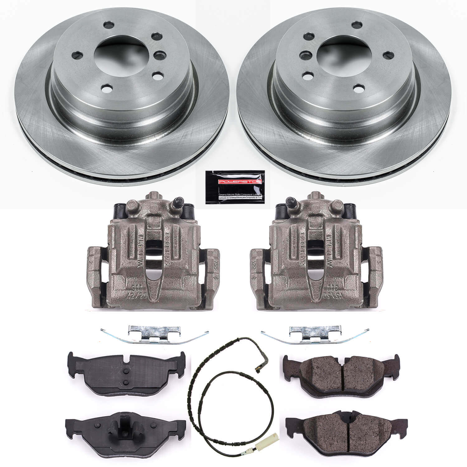 Power Stop KCOE3002 Autospecialty 1-Click OE Replacement Rear Brake Kit With Calipers for 2007-2010 BMW 328I Convertible, Station Wagon product image